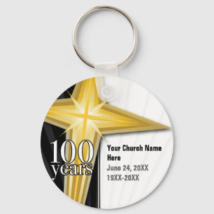 Anpassade 100 år kyrkaårsdag Keychain Nyckelring