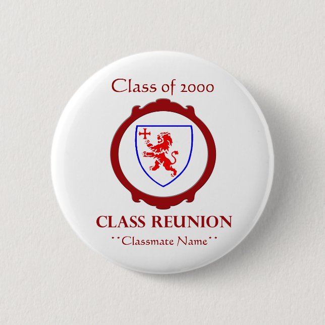 ANPASSADE 2000: Reunion Namn Badge Knapp (Framsida)