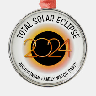 Anpassade 2024 TOTAL SOLAR ECLIPSE Julgransprydnad Metall