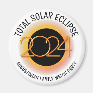Anpassade 2024 TOTAL SOLAR ECLIPSE Watch Party Magnet