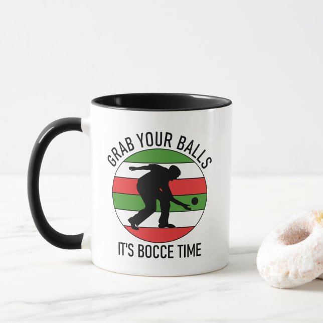 Anpassade 2 Sidoskiktet (Namn) Bocce Boll Mugg ITA (Med munk)
