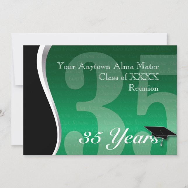 Anpassade 35 års återförening av klass inbjudningar (Framsida)