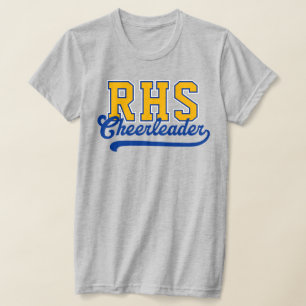 Anpassade 3 Bokstäver Högstadiet Initialer Cheerle T Shirt