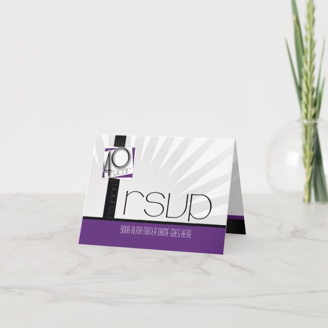 Anpassade 40 års OSA av återförening i klass Inbjudan (Framsida)