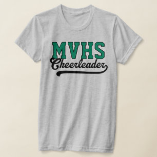 Anpassade 4 Bokstäver Högstadiet Initialer Cheerle T Shirt