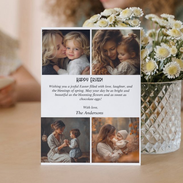 Anpassade 4-foto collage påsk-kort inbjudningar (Skapare uppladdad)