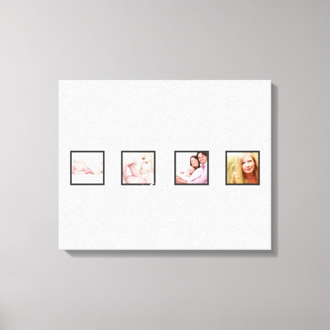 Anpassade 4-Fotolistor DIY-teckensnitt+bakgrund Canvastryck (Framsida)