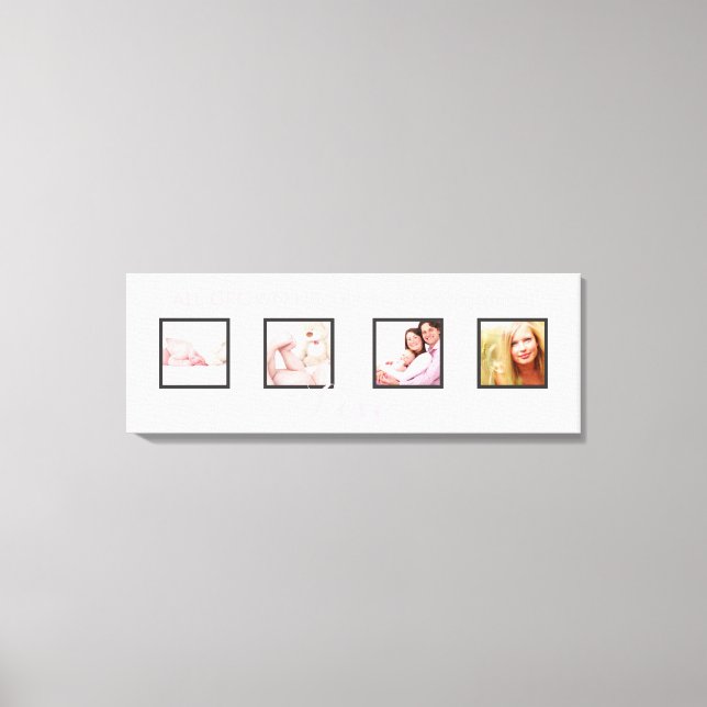 Anpassade 4-Fotolistor DIY-teckensnitt+bakgrund Canvastryck (Framsida)