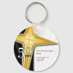 Anpassade 50 år kyrkaårsdag Keychain Nyckelring