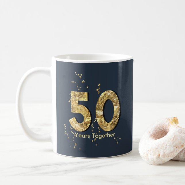 Anpassade 50 år tillsammans årsdagmugg kaffemugg (Med munk)