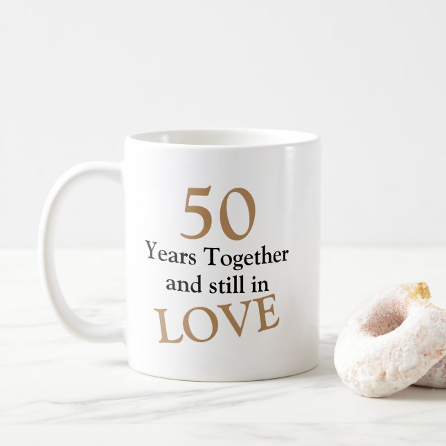 Anpassade 50 år tillsammans årsdagmugg kaffemugg (Med munk)