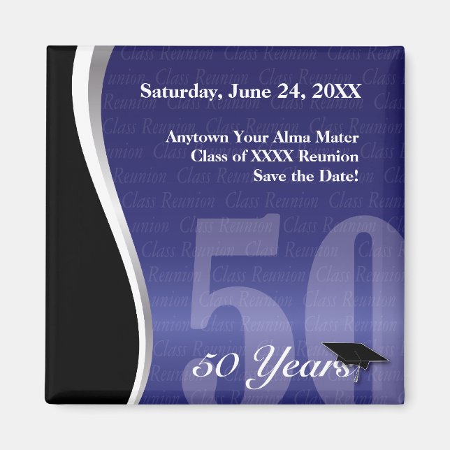 Anpassade 50 års återförening av klass magnet (Framsidan)