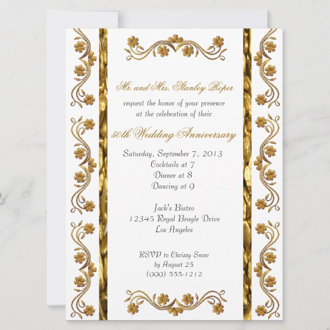 Anpassade 50-årsjubileums inbjudningar (Framsida)