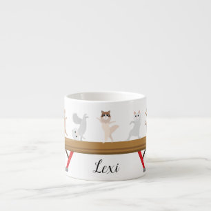 Anpassade 5 Gymnastics Cats Mini Espresso Cu Espressomugg