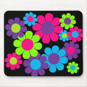 Anpassade 60s Flower Power Musmatta
