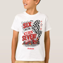 Anpassade 7-årsdag Pit Crew T-shirts för Bilar Trö