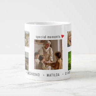 Anpassade 7 Foto & Text Speciala Ögonblick Jumbo Mugg