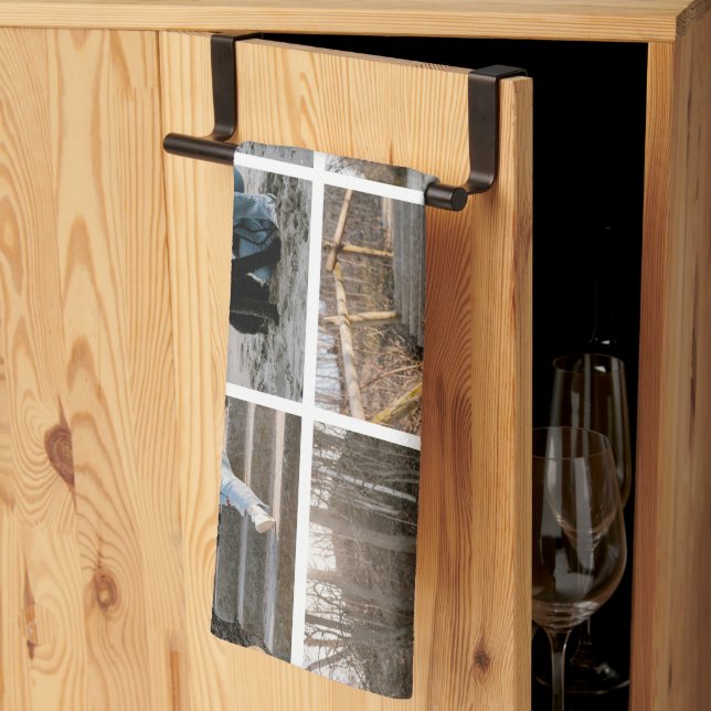 Anpassade 8 könsceller för fotokollage kökshandduk (Thirds Fold)