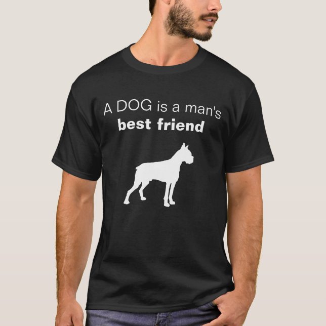 Anpassade A hund är en mans bästa vän T-shirt (Framsida)