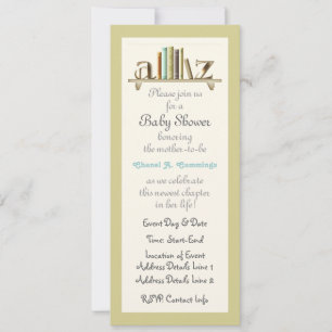 Anpassade A-Z Baby Bok Shower Inbjudan