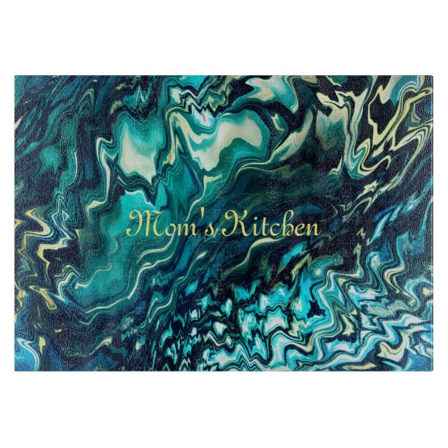 Anpassade Abstrakt Aqua Turquise Clearboard Board (Framsidan)