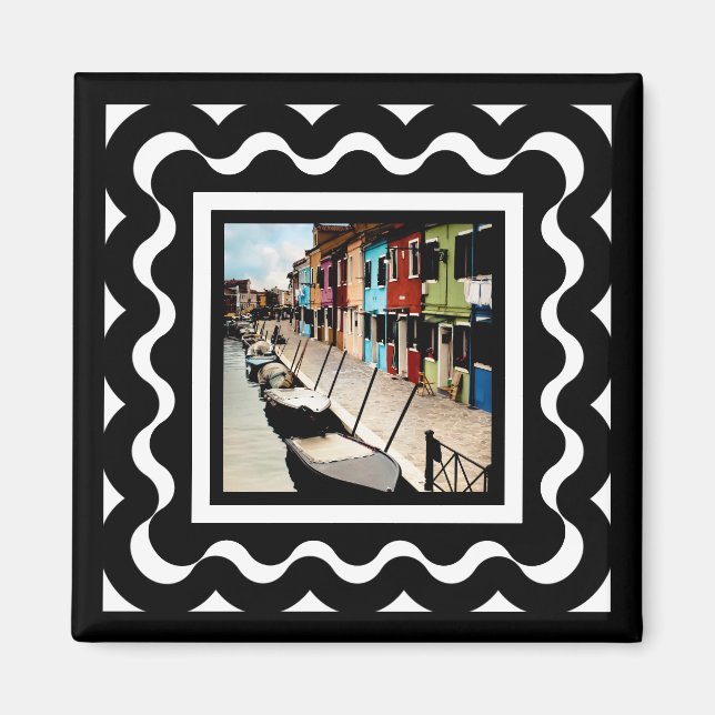 Anpassade Abstrakt Ribbon Ram Magnet (Framsidan)