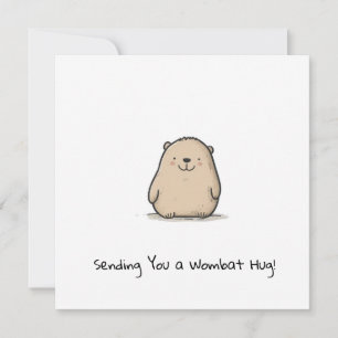 Anpassade Adsible Watercolor Wombat Julkort