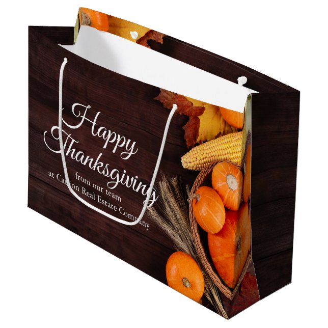 Anpassade Affärs Lycklig Thanksgiving Pumpa (Framsidan Vinklad)