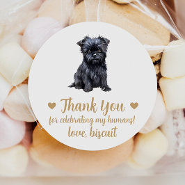 Anpassade Affenpinscher Hund Bröllop Present Klist Runt Klistermärke
