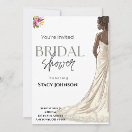 Anpassade African-American Bride Möhippa Inbjudningar