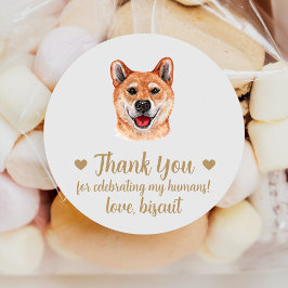 Anpassade Akita Inu Hund Bröllopspresent Sticker Runt Klistermärke
