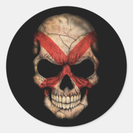 Anpassade Alabama Flagga Skull Runt Klistermärke