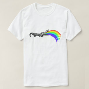 ANPASSADE ALLIGAYTOR GAY GATOR RAINBOW VOMIT TEE SHIRT