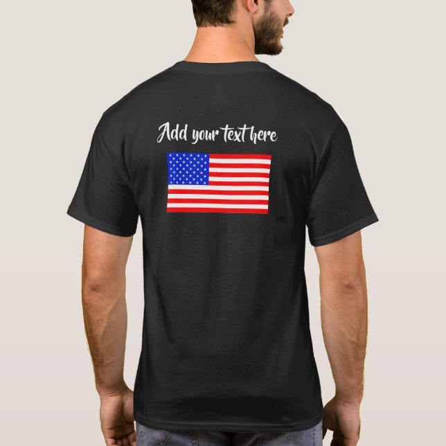 Anpassade American flagga mörk shirt T-shirt (Baksida)
