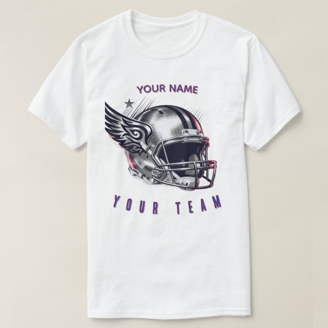 Anpassade American Football Helmet T-Shirt (Design framsida)