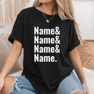 Anpassade Ampersandnamn Lista Personlig Matchning T Shirt