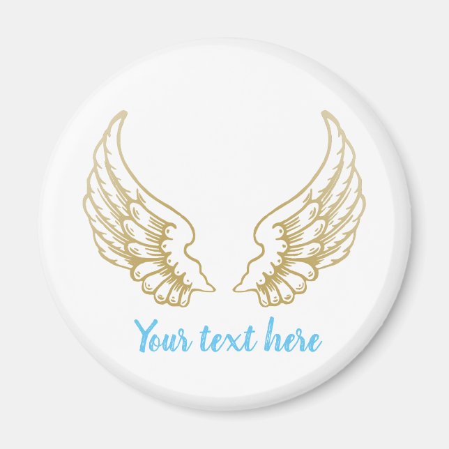 ANPASSADE ANGEL VINGAR ROUND STICKER MAGNET (Framsidan)