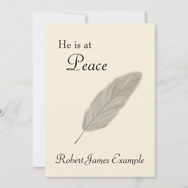 Anpassade Anmälan om dödsfall (Sand) Meddelande (Framsida)