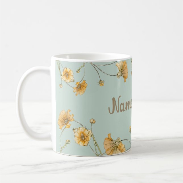 Anpassade Anpassa Blommigt Kaffe Tea Kopp Mugg (Vänster)