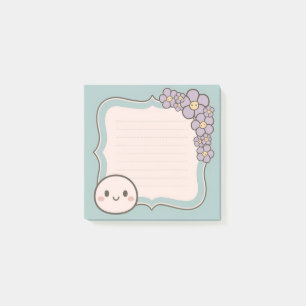 Anpassade anteckningsmall med Blommigt Post-it Block