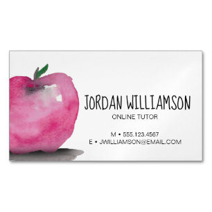 Anpassade Apple Watercolor Online tutor Magnetiska Visitkort