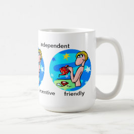 Anpassade Aquarius-egenskaper Cute Tecknad Zodiac Kaffemugg