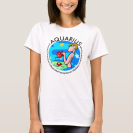 Anpassade Aquarius-egenskaper Cute Tecknad Zodiac T Shirt