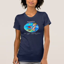 Anpassade Aquarius-egenskaper Cute Tecknad Zodiac Tee