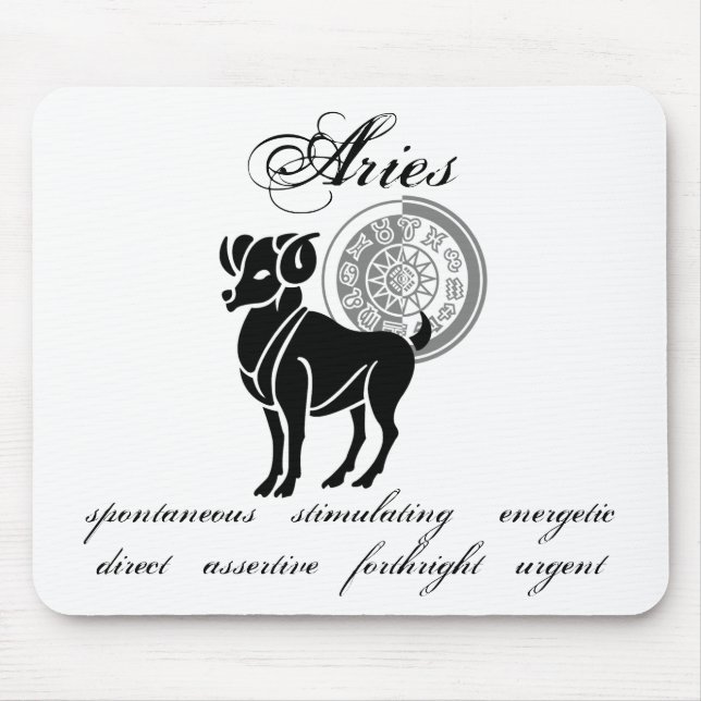 Anpassade Aries traits Grekiska-stil Zodiac Musmatta (Framsidan)