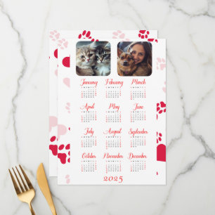 Anpassade Årskalender med Red Tass avtryck Meny