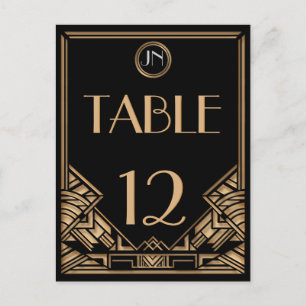 Anpassade Art Deco Gatsby Stil Bordsnumren Vykort