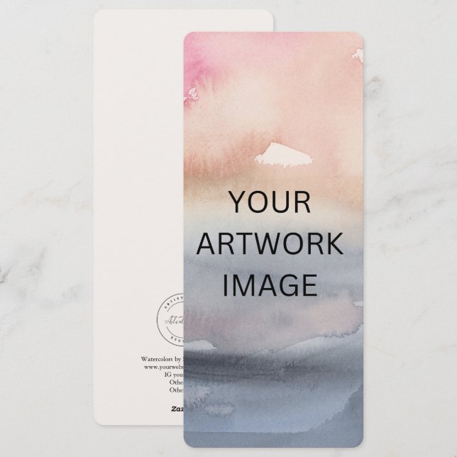 Anpassade Artist Bookmark-mall Julkort (Fram/baksida)