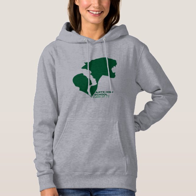 Anpassade Arts High School Grönt Silhouettes T Shirt (Framsida)