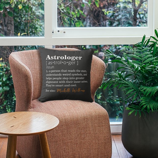 Anpassade Astrologer Definition Black Kudde (Skapare uppladdad)
